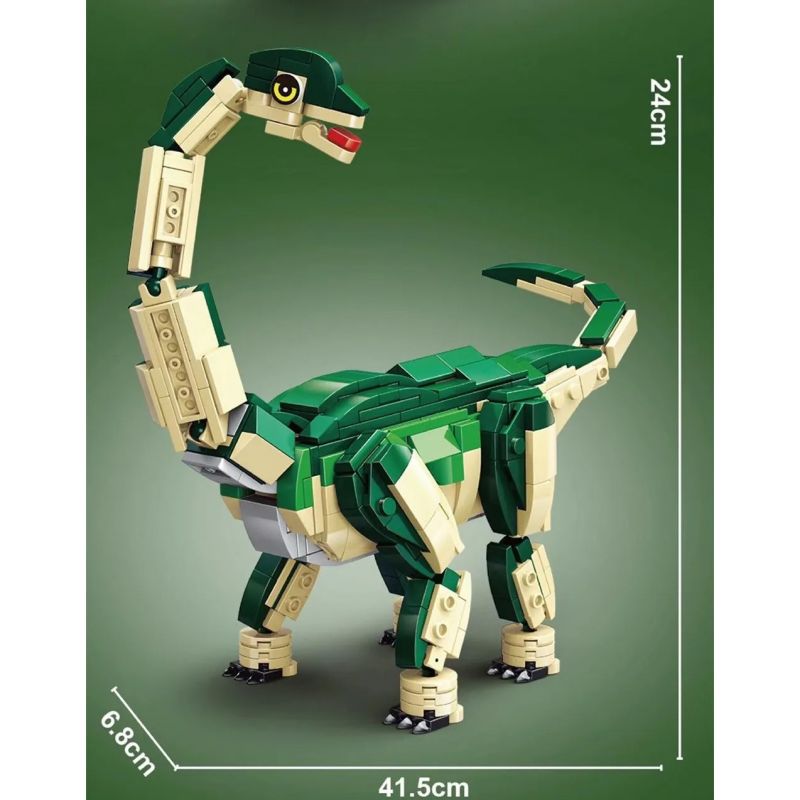 GAOMISI T3021 3021 non  BRACHIOSAURUS bộ đồ chơi xếp lắp ráp ghép mô hình Jurassic World DINOSAURS ARE COMING BRACHIOSAURUS Thế Giới Khủng Long 582 khối