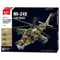 SLUBAN M38-B1137 B1137 1137 M38B1137 38-B1137 non  TRỰC THĂNG VẬN TẢI VŨ TRANG MI-24S tỷ lệ 1:30 bộ đồ chơi xếp lắp ráp ghép mô hình Military Army Quân Sự Bộ Đội 893 khối