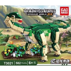 GAOMISI T3021 3021 non  BRACHIOSAURUS bộ đồ chơi xếp lắp ráp ghép mô hình Jurassic World DINOSAURS ARE COMING BRACHIOSAURUS Thế Giới Khủng Long 582 khối