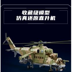 SLUBAN M38-B1137 B1137 1137 M38B1137 38-B1137 non  TRỰC THĂNG VẬN TẢI VŨ TRANG MI-24S tỷ lệ 1:30 bộ đồ chơi xếp lắp ráp ghép mô hình Military Army Quân Sự Bộ Đội 893 khối