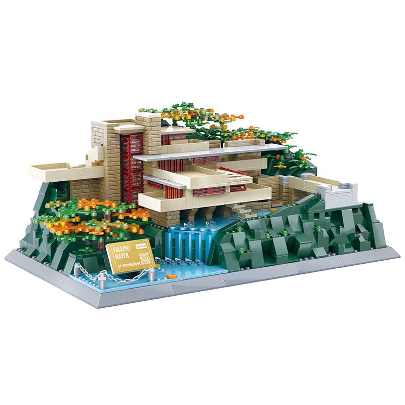 WANGE 5232 non Lego THÁC NƯỚC bộ đồ chơi xếp lắp ráp ghép mô hình Buildings FALLINGWATER 1220 khối