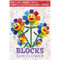 DK 3002 non  HOA MẶT TRỜI bộ đồ chơi xếp lắp ráp ghép mô hình BLOCKS SUN FLOWER 145 khối