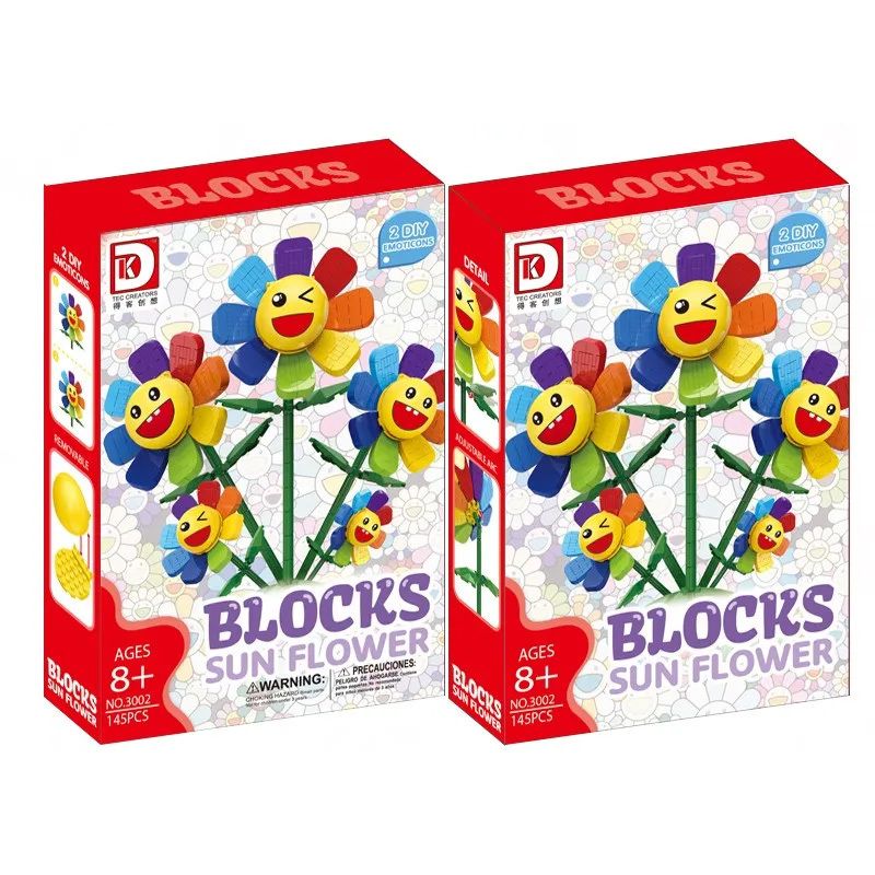 DK 3002 non  HOA MẶT TRỜI bộ đồ chơi xếp lắp ráp ghép mô hình BLOCKS SUN FLOWER 145 khối