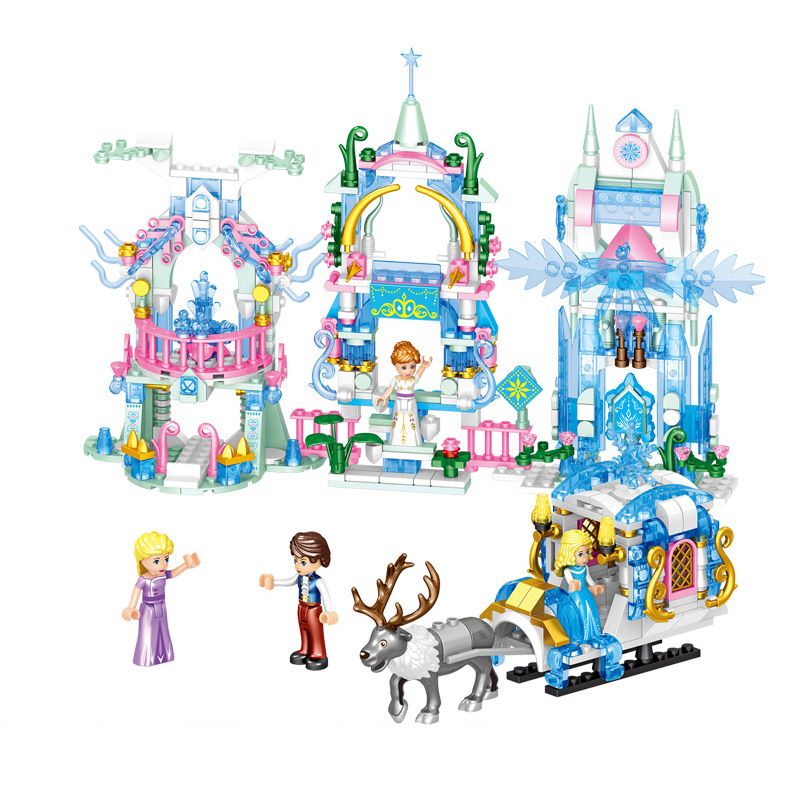 ZHEGAO QL1171-1 1171-1 QL1171-2 1171-2 QL1171-3 1171-3 QL1171-4 1171-4 non Lego ĐẢNG ICE CASTLE bộ đồ chơi xếp lắp ráp ghép mô hình Disney Princess WINDSOR CASTLE Công Chúa 590 khối
