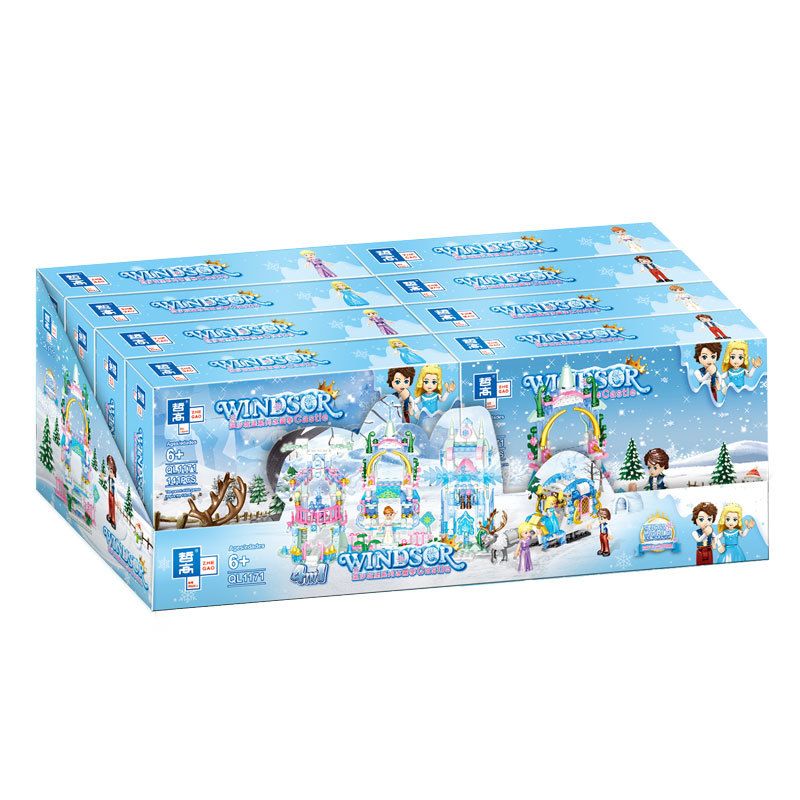 ZHEGAO QL1171-1 1171-1 QL1171-2 1171-2 QL1171-3 1171-3 QL1171-4 1171-4 non  ĐẢNG ICE CASTLE bộ đồ chơi xếp lắp ráp ghép mô hình Disney Princess WINDSOR CASTLE Công Chúa 590 khối