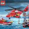 QMAN ENLIGHTEN KEEPPLEY 905 non  TRỰC THĂNG CÙNG THUYỀN CỨU HỎA GIÀN KHOAN DẦU bộ đồ chơi xếp lắp ráp ghép mô hình City FIRE RESCUE SEA TEAMS Thành Phố 402 khối