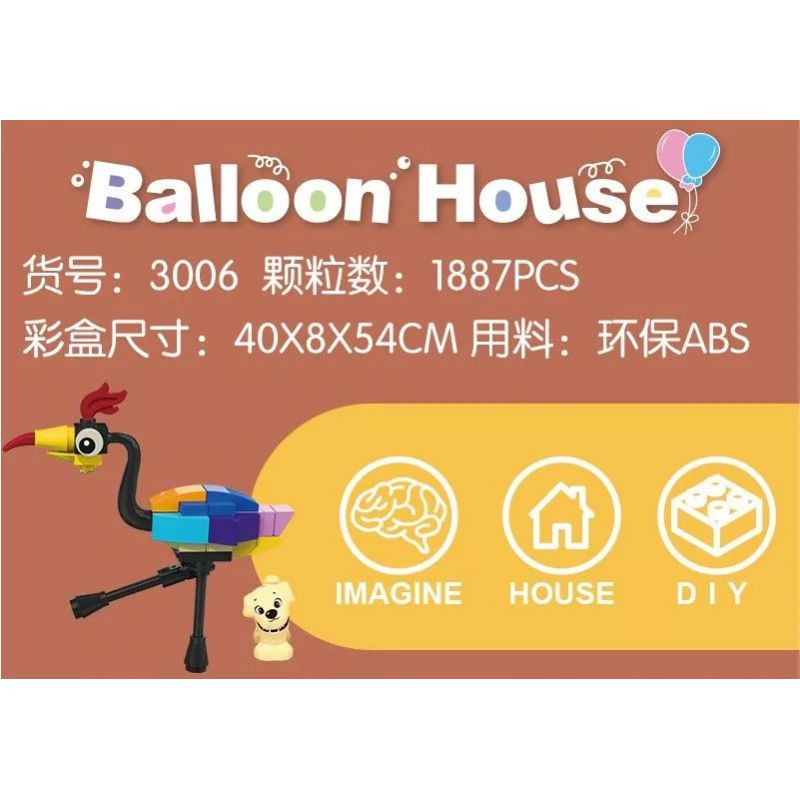 DK 3006 non  NHÀ BÓNG bộ đồ chơi xếp lắp ráp ghép mô hình Movie & Game BALLOON HOUSE Phim Và Trò Chơi 1887 khối