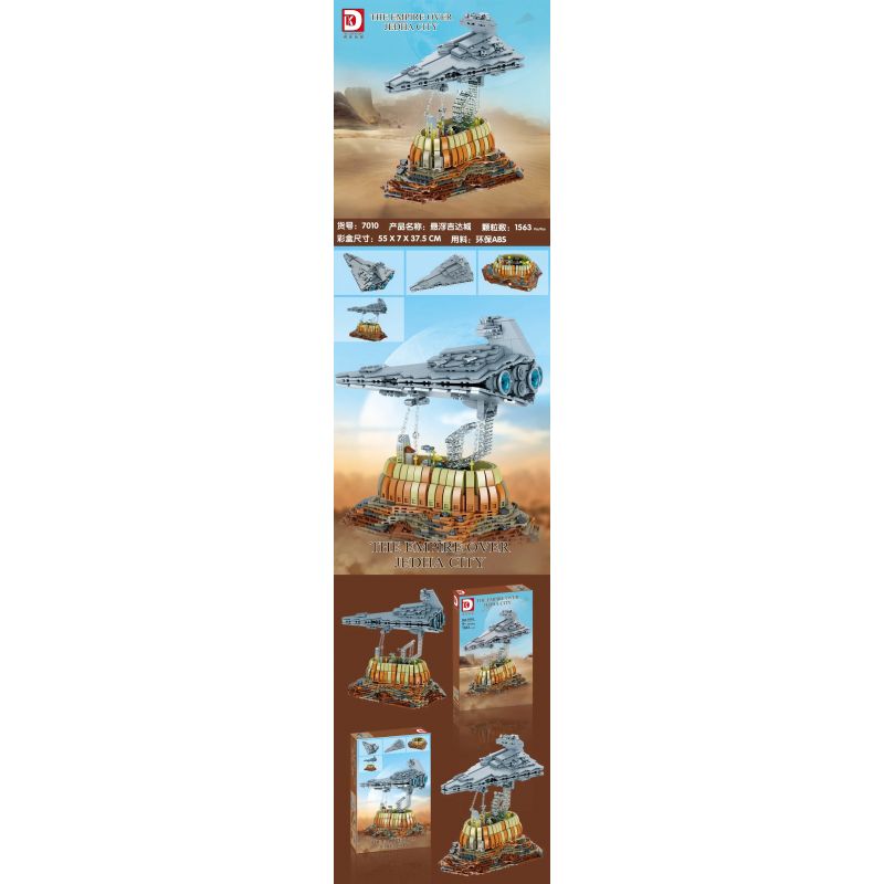 DK 7010 non  THÀNH PHỐ JEDDAH BỊ ĐÌNH CHỈ bộ đồ chơi xếp lắp ráp ghép mô hình Star Wars THE EMPIRE OVER JEDHA CITY Chiến Tranh Giữa Các Vì Sao 1563 khối
