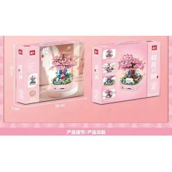 FAIR 9005 non  HỘP NHẠC CÂY HOA ANH ĐÀO bộ đồ chơi xếp lắp ráp ghép mô hình 489 khối