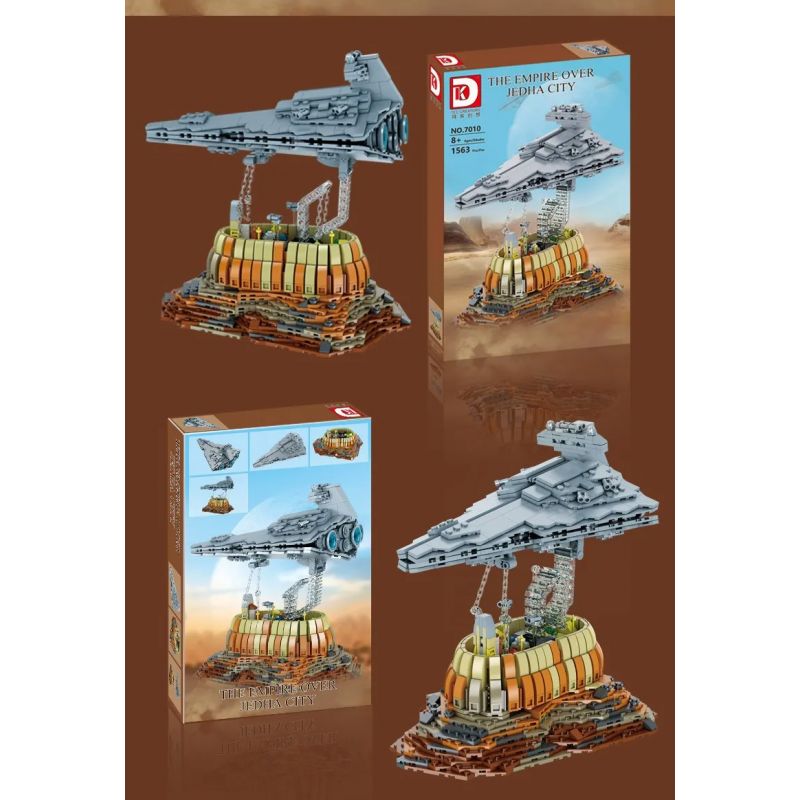 DK 7010 non  THÀNH PHỐ JEDDAH BỊ ĐÌNH CHỈ bộ đồ chơi xếp lắp ráp ghép mô hình Star Wars THE EMPIRE OVER JEDHA CITY Chiến Tranh Giữa Các Vì Sao 1563 khối