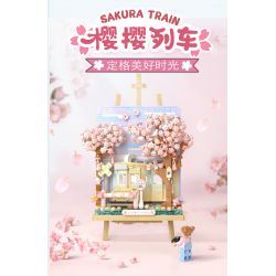 WEKKI 516004 non  TÀU SAKURA bộ đồ chơi xếp lắp ráp ghép mô hình Creator SAKURA TRAIN Sáng Tạo 641 khối
