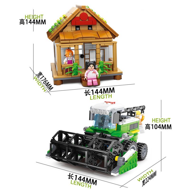HENGTAI HT-6109 6109 HT6109 non Lego MÙA THU HOẠCH bộ đồ chơi xếp lắp ráp ghép mô hình HARVEST SEASON 690 khối