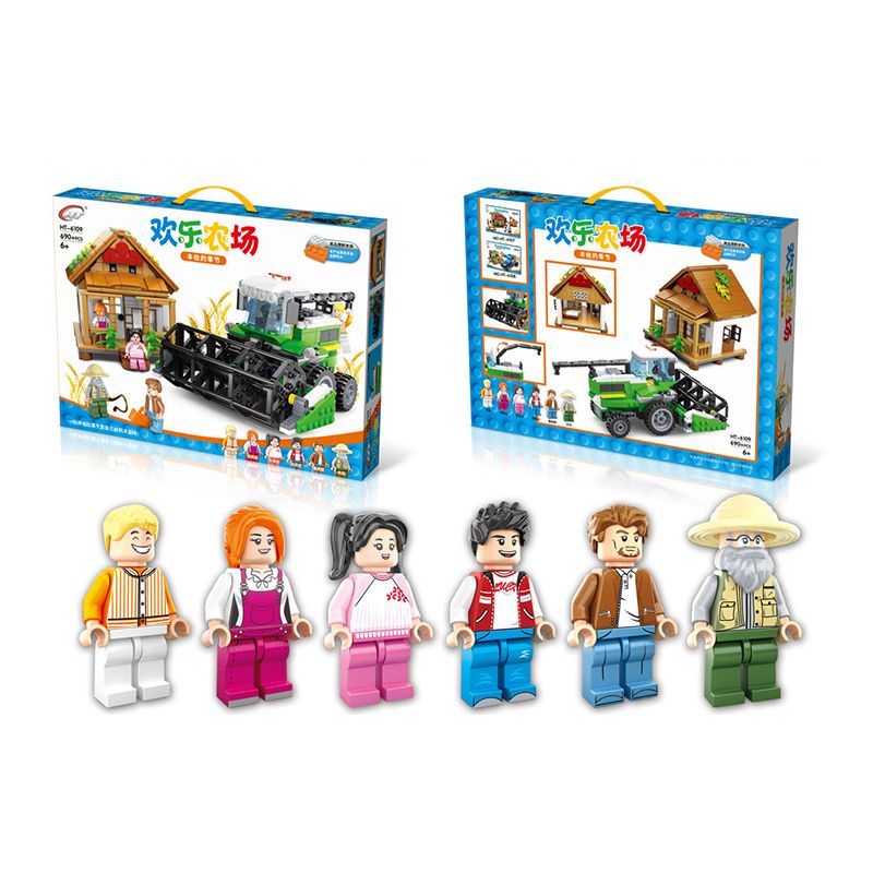 HENGTAI HT-6109 6109 HT6109 non  MÙA THU HOẠCH bộ đồ chơi xếp lắp ráp ghép mô hình HARVEST SEASON 690 khối