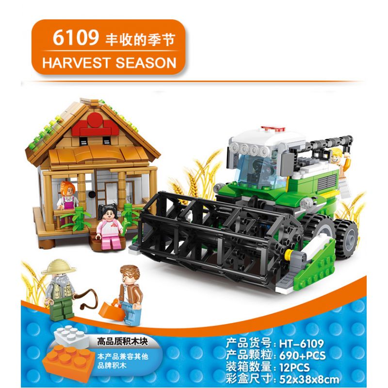 HENGTAI HT-6109 6109 HT6109 non  MÙA THU HOẠCH bộ đồ chơi xếp lắp ráp ghép mô hình HARVEST SEASON 690 khối