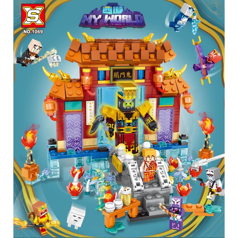 SX 1069 non Lego TÂY DU MY WORLD GHOST GATE 8 TỔ HỢP bộ đồ chơi xếp lắp ráp ghép mô hình Minecraft Game Xây Dựng 659 khối