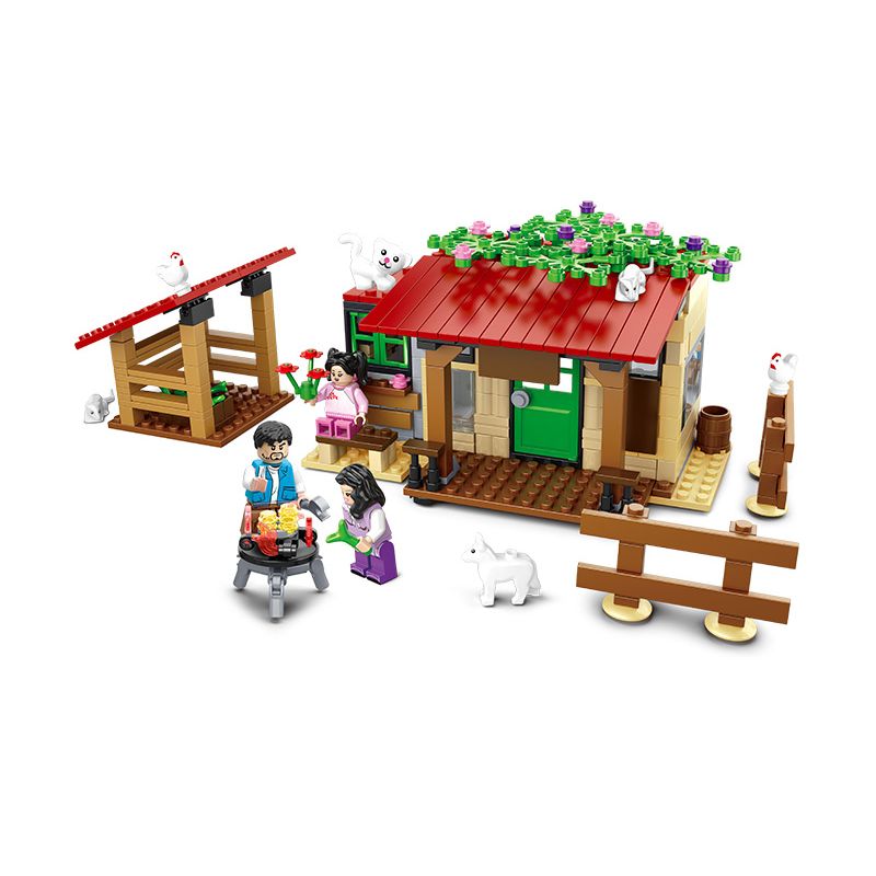 HENGTAI HT-6107 6107 HT6107 non Lego GIA ĐÌNH HẠNH PHÚC bộ đồ chơi xếp lắp ráp ghép mô hình HAPPY FAMILY 390 khối