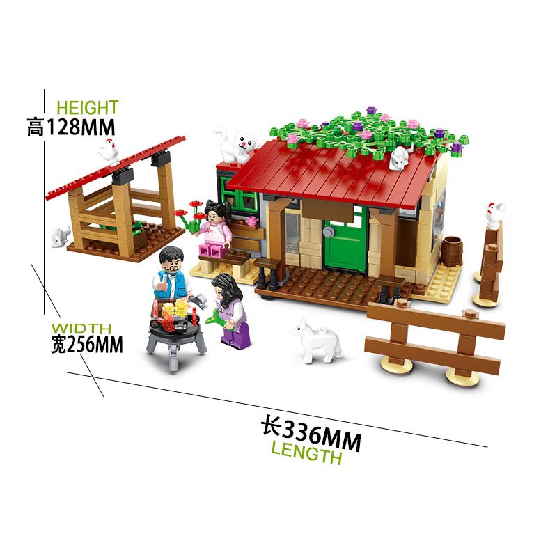 HENGTAI HT-6107 6107 HT6107 non  GIA ĐÌNH HẠNH PHÚC bộ đồ chơi xếp lắp ráp ghép mô hình HAPPY FAMILY 390 khối