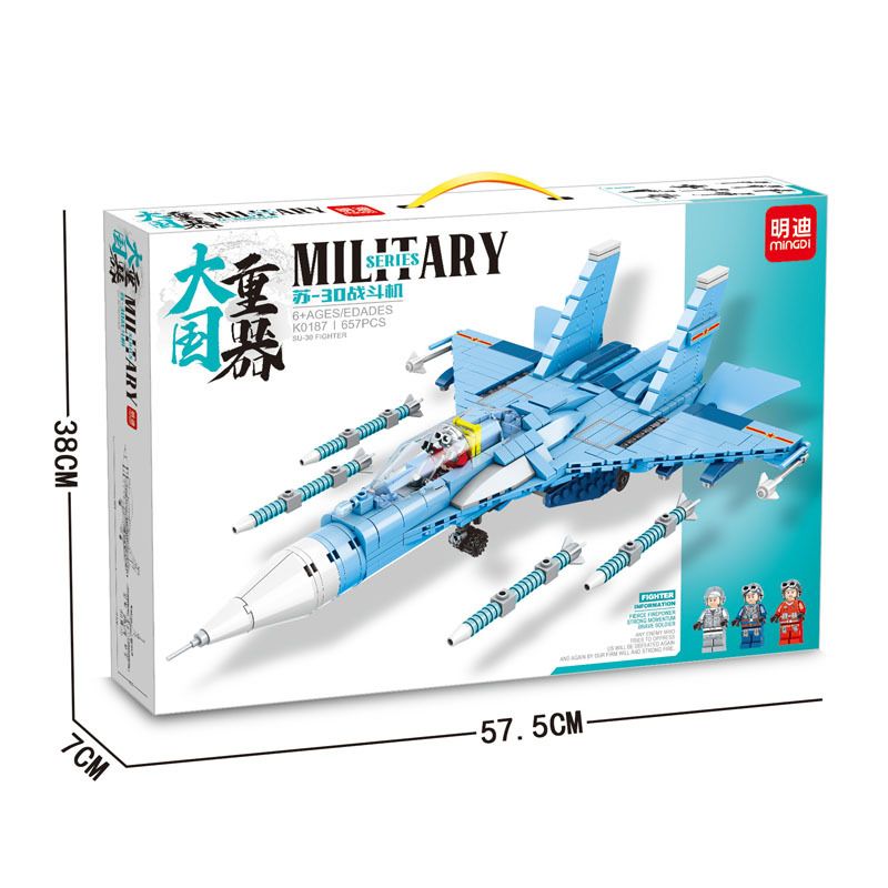 MINGDI K0187 0187 non Lego TIÊM KÍCH SU-30 bộ đồ chơi xếp lắp ráp ghép mô hình Military Army Quân Sự Bộ Đội 657 khối