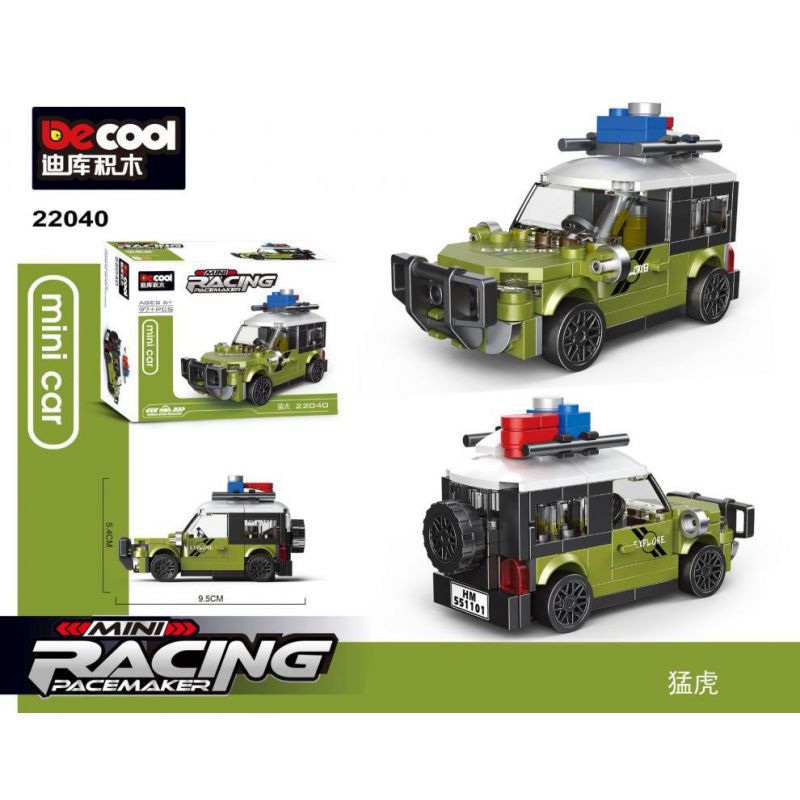 DECOOL 22040 non Lego XE KÉO MINI ĐỊA HÌNH TIGER bộ đồ chơi xếp lắp ráp ghép mô hình Racers MINI RACING PACEMAKER Đua Tốc Độ 97 khối