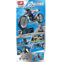 LW 2069 non  ĐỘI TRƯỞNG MỸ XE MÁY bộ đồ chơi xếp lắp ráp ghép mô hình Marvel Super Heroes CAPTAIN AMERICA Siêu Anh Hùng Marvel 456 khối