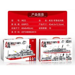 MINGDI 9022 non  GIAO LONG - CHIẾN HẠM QUÂN SỰ bộ đồ chơi xếp lắp ráp ghép mô hình Military Army Quân Sự Bộ Đội 830 khối