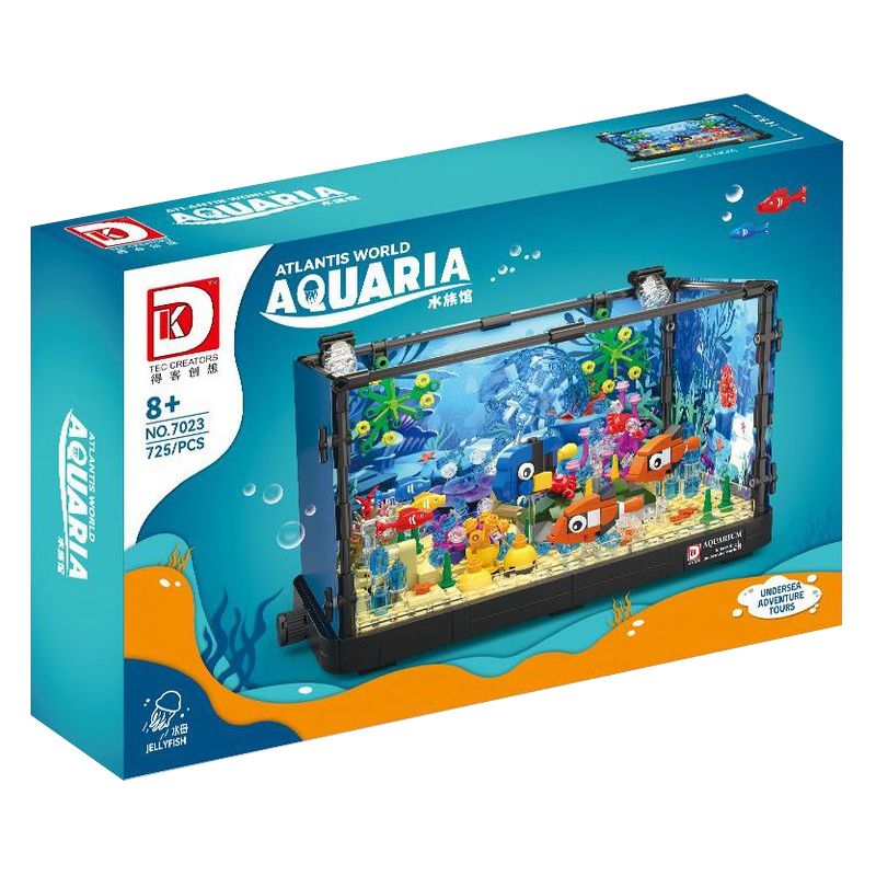 DK 7023 WE GAME COMING 66003 non Lego BỂ SINH THÁI SỨA ĐẠI DƯƠNG bộ đồ chơi xếp lắp ráp ghép mô hình ATLANTIS WORLD AQUARIA JELLYFISH 725 khối