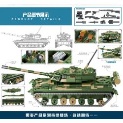 MINGDI 9021 non  WILD LION - XE TĂNG CHIẾN ĐẤU CHỦ LỰC CỦA QUÂN ĐỘI bộ đồ chơi xếp lắp ráp ghép mô hình Military Army Quân Sự Bộ Đội 835 khối