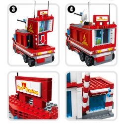 HENGTAI 6210 non  TRỤ SỞ CỨU HỎA DI ĐỘNG bộ đồ chơi xếp lắp ráp ghép mô hình 936 khối