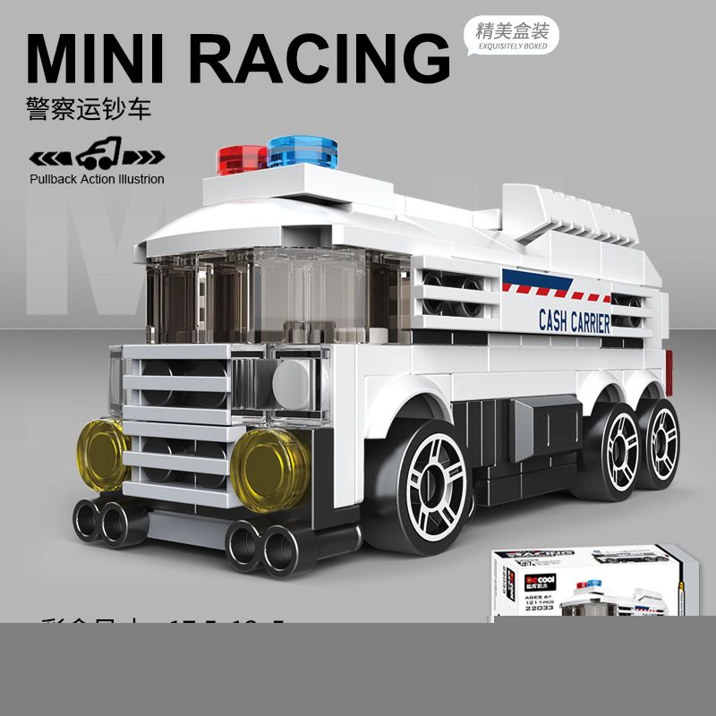 DECOOL 22033 non  XE KÉO MINI CẢNH SÁT CHỐNG BẠO ĐỘNG bộ đồ chơi xếp lắp ráp ghép mô hình Racers MINI RACING PACEMAKER Đua Tốc Độ 121 khối