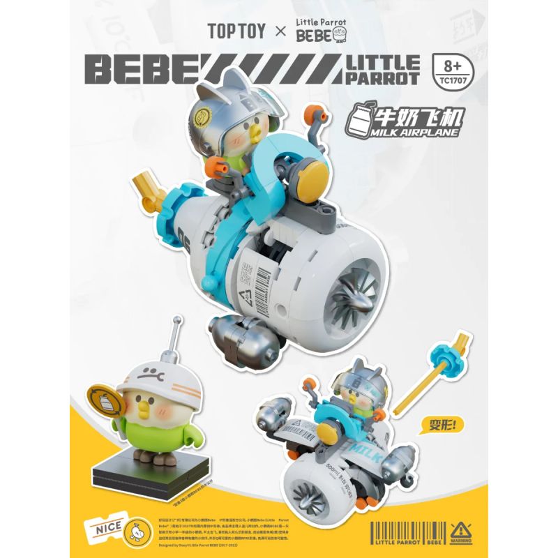 TOP TOY TC1707 1707 non  MÁY BAY SỮA CỦA CHÚ VẸT NHỎ BEBE bộ đồ chơi xếp lắp ráp ghép mô hình Movie & Game MILK AIRPLANE Phim Và Trò Chơi