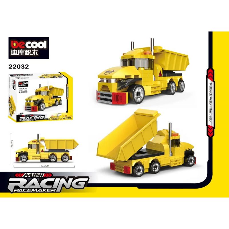 DECOOL 22032 non  XE KÉO MINI BEN bộ đồ chơi xếp lắp ráp ghép mô hình Racers MINI RACING PACEMAKER Đua Tốc Độ 441 khối