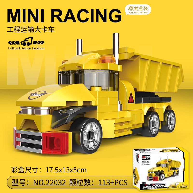 DECOOL 22032 non  XE KÉO MINI BEN bộ đồ chơi xếp lắp ráp ghép mô hình Racers MINI RACING PACEMAKER Đua Tốc Độ 441 khối