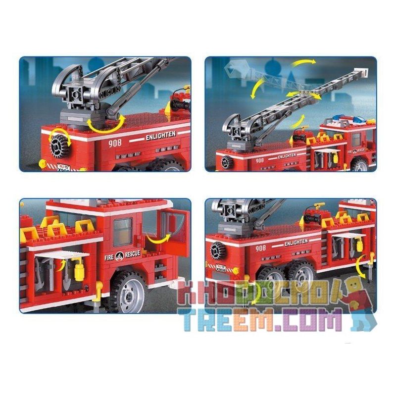 QMAN ENLIGHTEN KEEPPLEY 908 non  XE THANG CỨU HỎA LỚN VÀ CHIẾU ĐÈN bộ đồ chơi xếp lắp ráp ghép mô hình City FIRE RESCUE SCALING LADDER ENGINES Thành Phố 605 khối QMAN ENLIGHTEN KEEPPLEY 908 non  XE THANG CỨU HỎA LỚN VÀ CHIẾU ĐÈN bộ đồ chơi xếp lắp ráp ghép mô hình City FIRE RESCUE SCALING LADDER ENGINES Thành Phố 605 khối