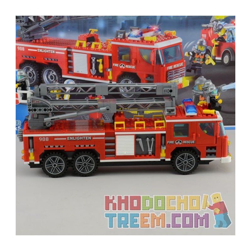 QMAN ENLIGHTEN KEEPPLEY 908 non  XE THANG CỨU HỎA LỚN VÀ CHIẾU ĐÈN bộ đồ chơi xếp lắp ráp ghép mô hình City FIRE RESCUE SCALING LADDER ENGINES Thành Phố 605 khối QMAN ENLIGHTEN KEEPPLEY 908 non  XE THANG CỨU HỎA LỚN VÀ CHIẾU ĐÈN bộ đồ chơi xếp lắp ráp ghép mô hình City FIRE RESCUE SCALING LADDER ENGINES Thành Phố 605 khối