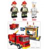 HENGTAI 6207 non  HỖ TRỢ CHỮA CHÁY NHÀ HÀNG BURGER bộ đồ chơi xếp lắp ráp ghép mô hình 320 khối