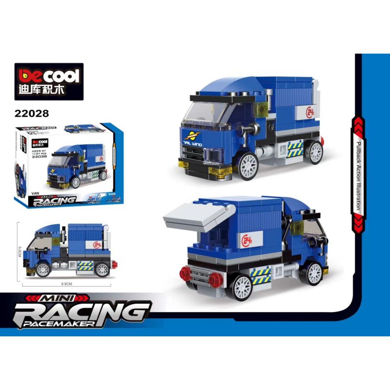 DECOOL 22028 KOZOSHA 2208A-3 22083 non  XE KÉO LÙI TẢI VẬN CHUYỂN bộ đồ chơi xếp lắp ráp ghép mô hình Racers MINI RACING PACEMAKER Đua Tốc Độ 113 khối