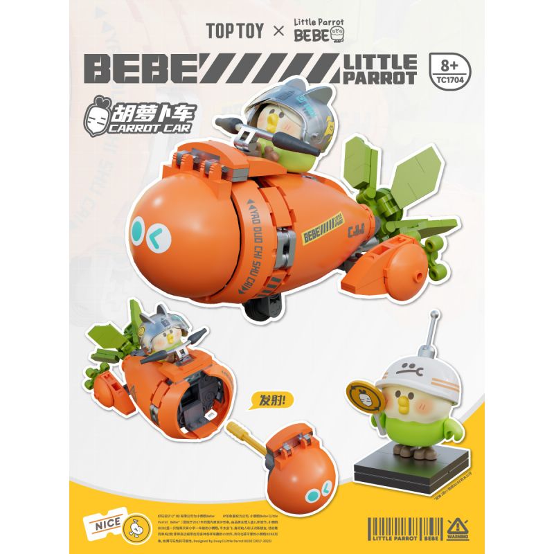 TOP TOY TC1704 1704 non  VẸT NHỎ XE ĐẨY CÀ RỐT CỦA BEBE bộ đồ chơi xếp lắp ráp ghép mô hình Movie & Game CARROT Phim Và Trò Chơi