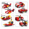 HENGTAI 6203 non  LỰC LƯỢNG CỨU NẠN HỘ 4 LIÊN HỢP TRỰC THĂNG KHU VỰC XE CHỈ HUY CHỮA CHÁY THUYỀN BỌT ĐA NĂNG bộ đồ chơi xếp lắp ráp ghép mô hình Fire Rescure Cứu Hỏa 436 khối