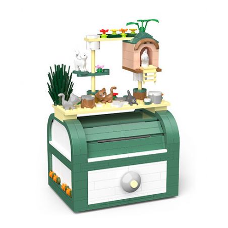 ZHEGAO 00288 non  HỘP QUÀ MÈO bộ đồ chơi xếp lắp ráp ghép mô hình Valentine's Day CAT BOX Lễ Tình Nhân 495 khối