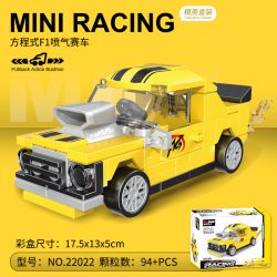 DECOOL 22022 non  XE KÉO LÙI CƠ BẮP MÀU VÀNG bộ đồ chơi xếp lắp ráp ghép mô hình Racers MINI RACING PACEMAKER Đua Tốc Độ 94 khối
