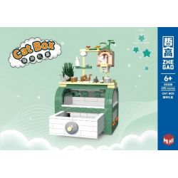 ZHEGAO 00288 non  HỘP QUÀ MÈO bộ đồ chơi xếp lắp ráp ghép mô hình Valentine's Day CAT BOX Lễ Tình Nhân 495 khối