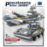HENGTAI 92002 non  TÀU KHU TRỤC TÊN LỬA DẪN ĐƯỜNG TYPE 025C PHÁO TỰ HÀNH 4 TỔ HỢP HẠM APACHE XE PHÒNG KHÔNG S-300 055 BỌC THÉP BÁNH HƠI PIRANHA bộ đồ chơi xếp lắp ráp ghép mô hình 384 khối