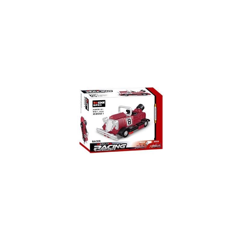 DECOOL 22021 non  XE KÉO LÙI ROADSTER CỔ ĐIỂN bộ đồ chơi xếp lắp ráp ghép mô hình Racers MINI RACING PACEMAKER Đua Tốc Độ 99 khối