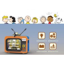 LINOOS LN8082 8082 non  CUỘC PHIÊU LƯU CỦA SNOOPY TV THEO CHỦ ĐỀ MÀU CAM bộ đồ chơi xếp lắp ráp ghép mô hình Movie & Game Phim Và Trò Chơi 400 khối