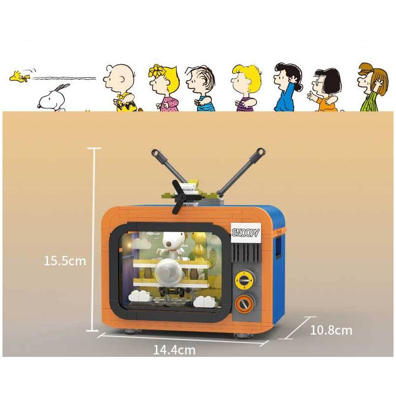 LINOOS LN8082 8082 non  CUỘC PHIÊU LƯU CỦA SNOOPY TV THEO CHỦ ĐỀ MÀU CAM bộ đồ chơi xếp lắp ráp ghép mô hình Movie & Game Phim Và Trò Chơi 400 khối