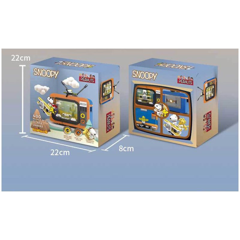 LINOOS LN8082 8082 non  CUỘC PHIÊU LƯU CỦA SNOOPY TV THEO CHỦ ĐỀ MÀU CAM bộ đồ chơi xếp lắp ráp ghép mô hình Movie & Game Phim Và Trò Chơi 400 khối