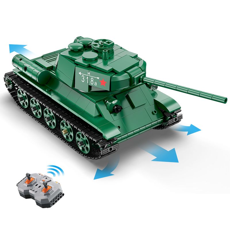 CADA DOUBLEE C61072 61072 non  XE TĂNG HẠNG TRUNG T-34 CỦA LIÊN XÔ TRONG THẾ CHIẾN II bộ đồ chơi xếp lắp ráp ghép mô hình Military Army Quân Sự Bộ Đội 722 khối