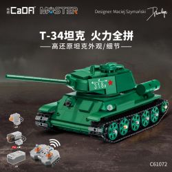 CADA DOUBLEE C61072 61072 non  XE TĂNG HẠNG TRUNG T-34 CỦA LIÊN XÔ TRONG THẾ CHIẾN II bộ đồ chơi xếp lắp ráp ghép mô hình Military Army Quân Sự Bộ Đội 722 khối