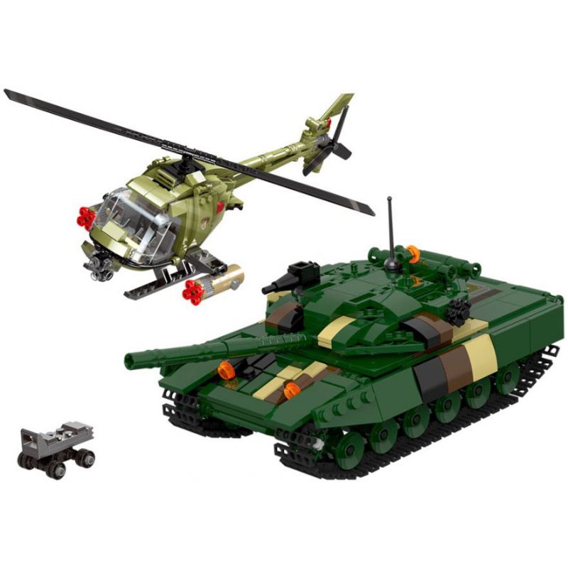 LIMO TOY KB015 non Lego XE TĂNG VÀ MÁY BAY TRỰC THĂNG bộ đồ chơi xếp lắp ráp ghép mô hình Military Army Quân Sự Bộ Đội