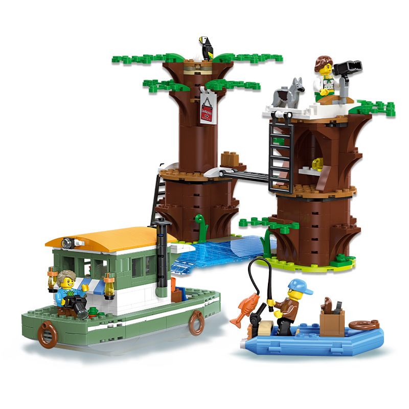 JIESTAR 55017 non Lego THÀNH PHỐ TOÀN CẦU NƠI NGHỈ NGƠI VEN SÔNG bộ đồ chơi xếp lắp ráp ghép mô hình City CITY GLOBAL 610 khối